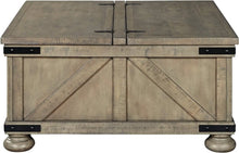 Load image into Gallery viewer, Farmhouse Square Coffee Table with Lift Top Storage, Grayish Brown, 36&quot; x 36&quot; x 18&quot;