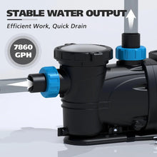 Load image into Gallery viewer, 3 HP Pool Pump with Timer 7860 GPH Above Ground Pool Pump 115V