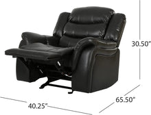 Load image into Gallery viewer, Home Great Deal Furniture Merit Black Leather Recliner/Glider Chair