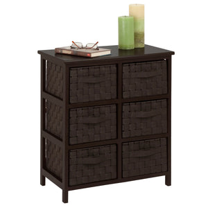 Black Woven Strap 6 Drawer Chest