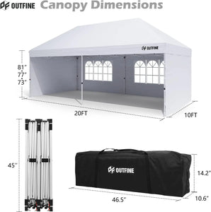 Commercial Canopy Gazebo Tent 10'x20' | Patio Outdoor Shade Shelter