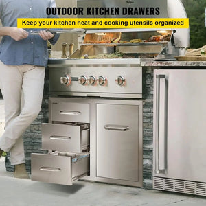 Outdoor Kitchen Door Drawer Combo: VEVOR, 29.5" W, 21.6" H, 22.4''D