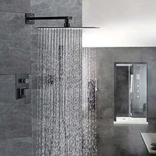 Load image into Gallery viewer, Elegant Black Shower Faucet Set w/ 8&quot; Rain Shower Head &amp; Handheld Spray