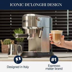 De'Longhi Dedica EC680M Espresso Machine: Coffee/Cappuccino Maker, Milk Frother