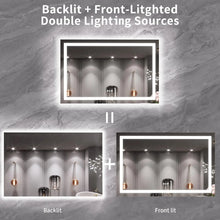 Load image into Gallery viewer, LED Bathroom Mirror 55x36 Anti-Fog Dimmable Backlight Front Light Illuminating