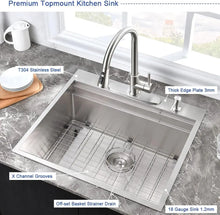 Load image into Gallery viewer, Stainless Steel Kitchen Sink 25 Inch Drop-In Workstation, Double Ledges