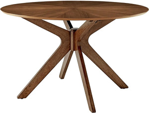 47" Round Wood Dining Table | Walnut Finish