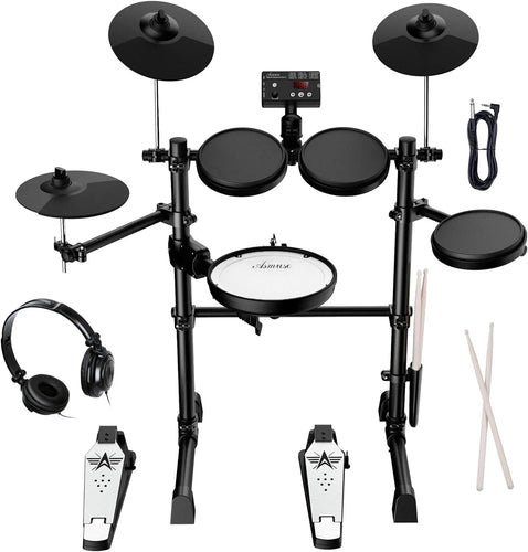 Electronic Drum Set Kit for Adults Beginners, 8 inch Mesh Snare, Electric Drums with Rim Shot and Cymbal Choke