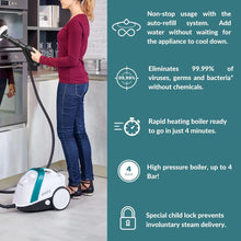 Load image into Gallery viewer, Continuous Fill Steam Cleaner - Sanitize Floors, Carpets, 10 Accessories Included