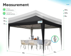 Outdoor Privacy 8x8 Pop-Up Canopy Tent Sidewalls Roll-up Ventilated Windows