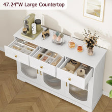 Load image into Gallery viewer, Kitchen Storage Cabinet Buffet Cabinet with Glass Doors Bar Drawer 47.2&quot;