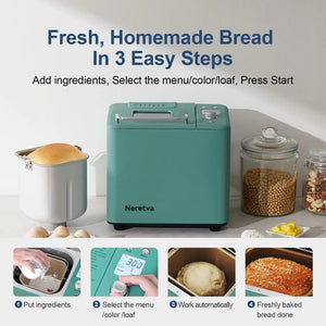 Bread Maker Machine 2LB, 20-in-1, Gluten Free & Sourdough, Digital, Programmable