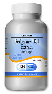 Berberine HCl 400mg Diabetes,Depression,Cholesterol,Heart Big Bottle 120 Capsules CH
