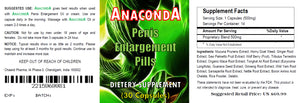 ANACONDA - SEX PILLS FOR MEN - INCREASE LENGTH AND GIRTH - NATURAL DIETARY SUPPLEMENT 60 Pills - 2x Bottles