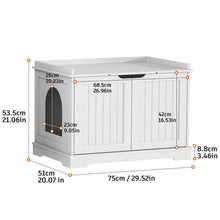 Load image into Gallery viewer, Cat Litter Box Furniture Hidden Enclosure Washroom Storage Bench Pet Crate Modern Wood