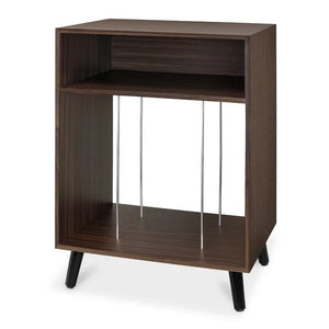 Entertainment Stand with Record Holder, Media Console Storage