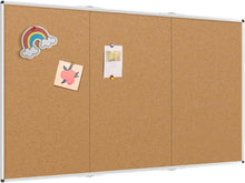 Load image into Gallery viewer, Large Noticeboard Foldable 96x48 Inches Silver Aluminium Frame