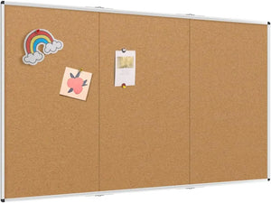 Large Noticeboard Foldable 96x48 Inches Silver Aluminium Frame