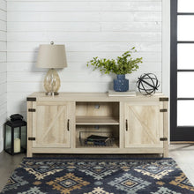 Load image into Gallery viewer, Modern Farmhouse Barn Door TV Stand White Oak - Fits TVs up to 65