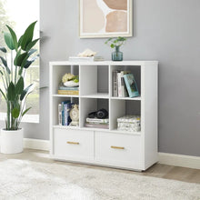 Load image into Gallery viewer, White Finish Better Homes &amp; Gardens Steele 6 Cube Storage Bookcase with Drawers