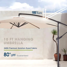 Load image into Gallery viewer, 10ft Patio Umbrella with Crank, Offset Design &amp; Cross Bases, Large Outdoor Shade