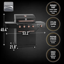 Load image into Gallery viewer, 4 Burner Propane Gas BBQ Grill APG-A40409S0LB-2 Searing Side Burner 52000 BTU