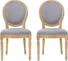 Load image into Gallery viewer, Light Grey Fabric Dining Chairs 2-Piece Set for Home