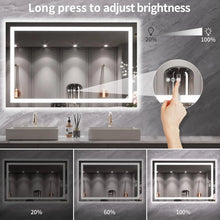 Load image into Gallery viewer, LED Bathroom Mirror 55x36 Anti-Fog Dimmable Backlight Front Light Illuminating