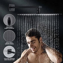 Load image into Gallery viewer, Elegant Black Shower Faucet Set w/ 8&quot; Rain Shower Head &amp; Handheld Spray