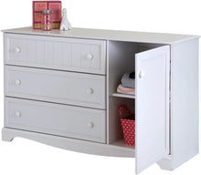 Load image into Gallery viewer, Pure White 3-Drawer Dresser with Door