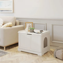 Load image into Gallery viewer, Cat Litter Box Furniture Hidden Enclosure Washroom Storage Bench Pet Crate Modern Wood