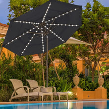 Load image into Gallery viewer, 9ft Solar Market Umbrella with 80 LED Lights | Sunumbrella Fabric