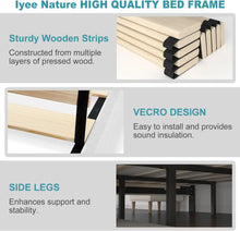 Load image into Gallery viewer, Strong Wooden Slats Queen Bed Frame, Upholstered Platform, Headboard