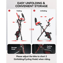 Load image into Gallery viewer, Foldable Fitness Stationary Bike | Upright Magnetic X-Bike, 8-Level Resistance Adjustment