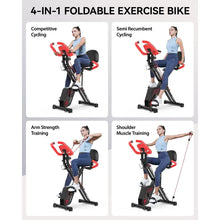 Load image into Gallery viewer, Foldable Fitness Stationary Bike | Upright Magnetic X-Bike, 8-Level Resistance Adjustment