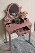 Load image into Gallery viewer, Rose Gold Makeup Vanity Table and Stool Set - Exquisite Bedroom Dressing Table