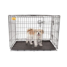 Load image into Gallery viewer, Double Door Folding Wire Dog Crate, Black, X-Small, 24&quot;L