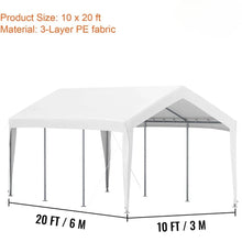 Load image into Gallery viewer, 10x20 Ft Carport Canopy Fabric Awning Cover, Triple Tier for Party, Garden Use