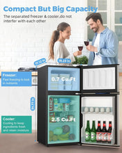 Load image into Gallery viewer, Mini Fridge with Freezer, 2 Doors Mini Refrigerator, Energy-Efficient Compact Small Refrigerator, 3.2 Cu.Ft