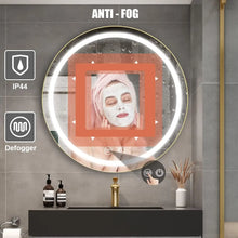 Load image into Gallery viewer, Round Medicine Cabinet: LED Lights, Defogger, Illuminated Mirror, 26