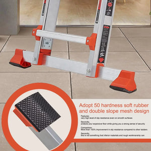 Extension Ladder, 6-Step A-Frame 22 Ft Anti-Slip, Folding, 330 lbs Load