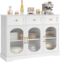 Load image into Gallery viewer, Kitchen Storage Cabinet Buffet Cabinet with Glass Doors Bar Drawer 47.2&quot;