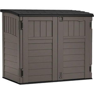 Natural Wood-Like Outdoor Storage Shed 4' x 2' for Trash Cans Patio Lawn & Garden