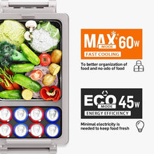 Load image into Gallery viewer, Portable 55L Car Refrigerator Freezer, 12/24V DC &amp; 110-240V AC, RV Fridge Cooler