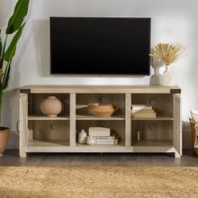 Load image into Gallery viewer, Modern Farmhouse Barn Door TV Stand White Oak - Fits TVs up to 65