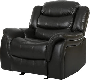 Home Great Deal Furniture Merit Black Leather Recliner/Glider Chair