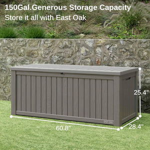 Outdoor Storage Box 150 Gallon Deck Box Large Resin Storage Bin