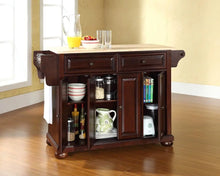 Load image into Gallery viewer, Furniture Alexandria Kitchen Island with Natural Wood Top - Vintage