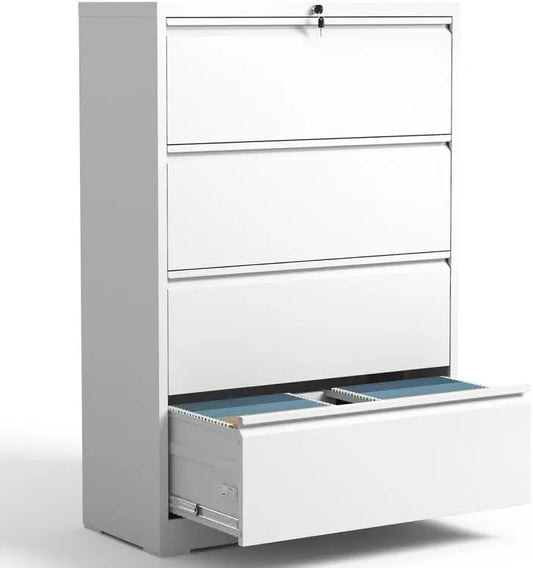 Metal File Cabinets with Lock, 4 Drawer Storage, Legal/Letter A4 Size, Home Office File Cabinet