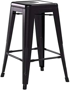 Counter Height Barstools Set of 4 Metal Bar Stools 24 Inch Stackable Indoor Outdoor Patio